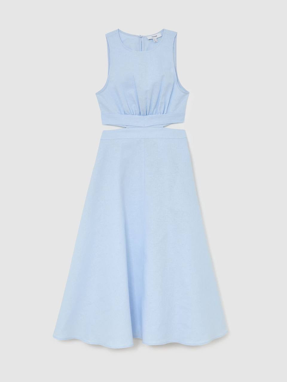 RS Hazel Linen-Cotton Cut-Out Midi Dress