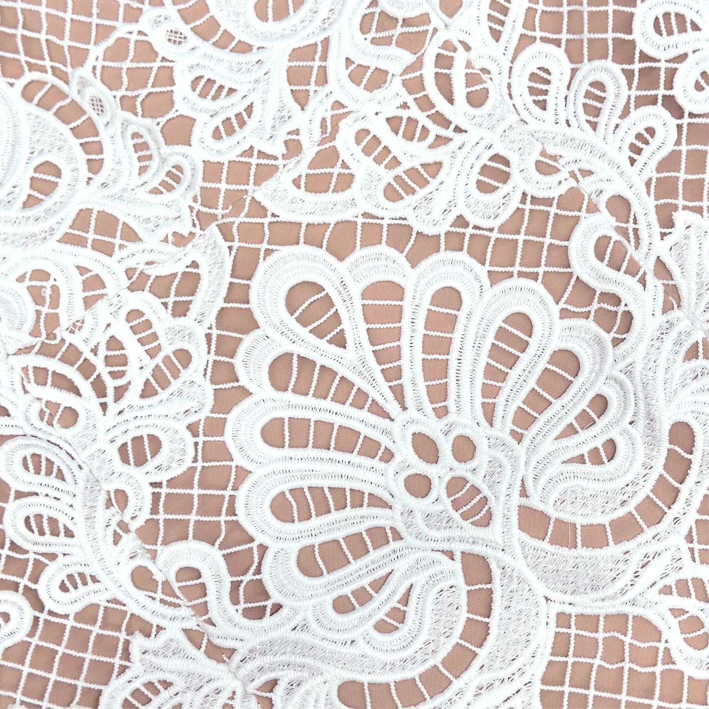 SP White Guipure Lace Mini Shift Dress