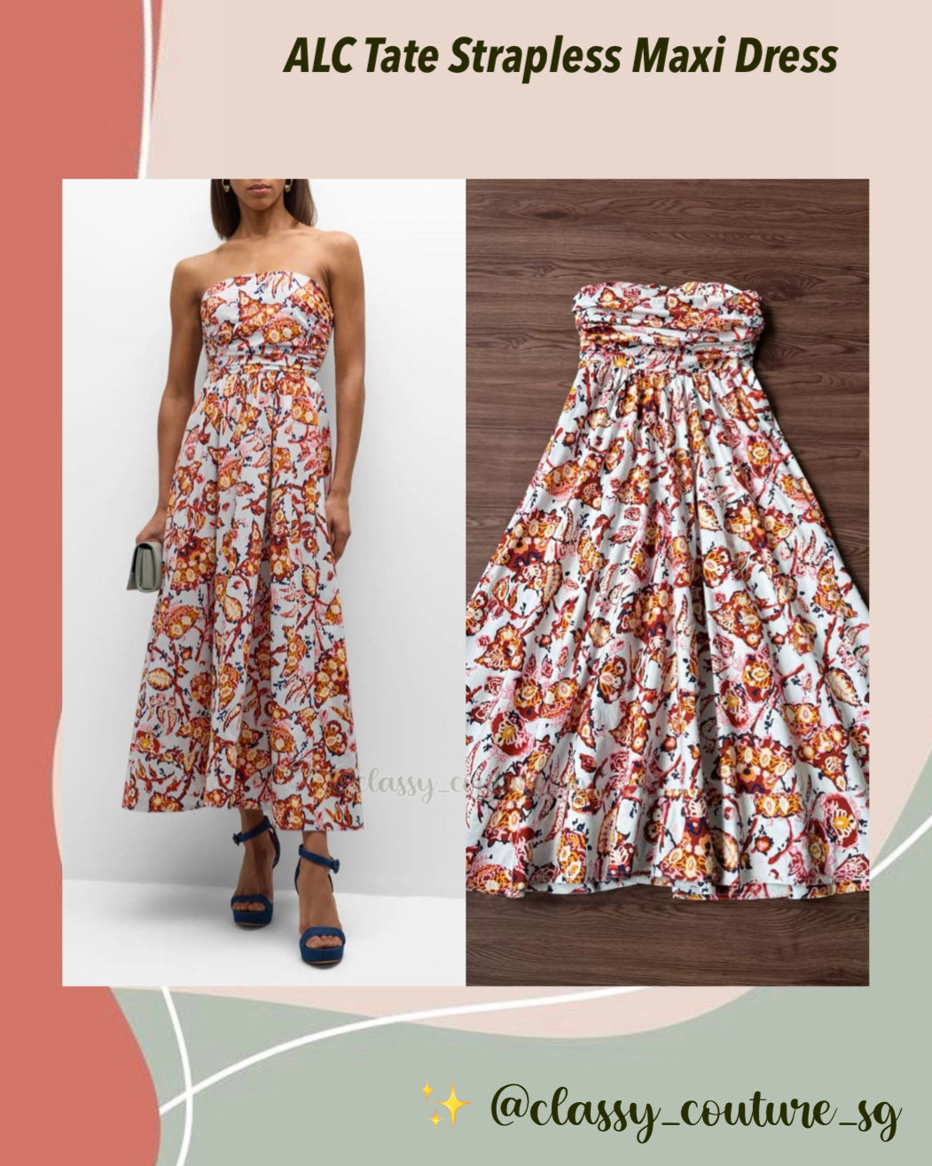 ALC Tate Strapless A-Line Maxi Dress