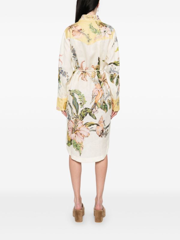 ALM Oleander Linen Midi Dress Shirtdress
