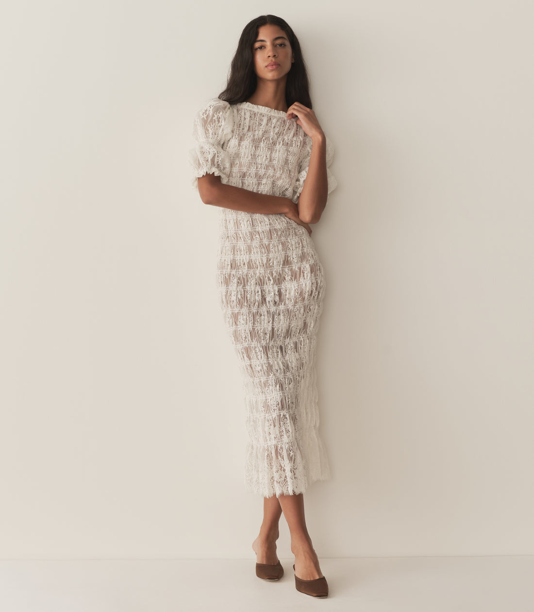 DN Raquella Cotton-Blend Lace Midi Dress