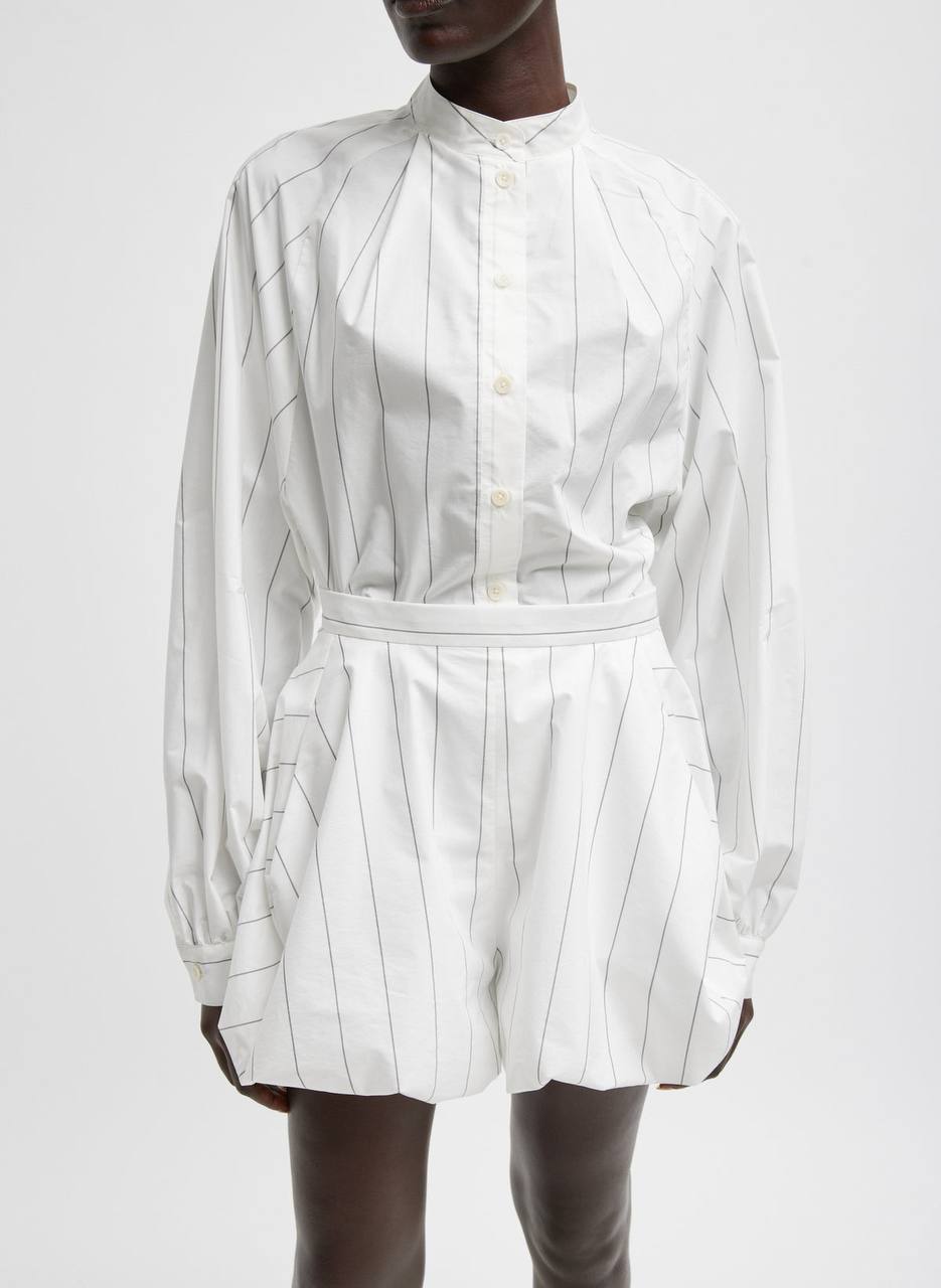 TB Striped Tech Raglan Tucked Poplin Shirt | Bubble Shorts | Set