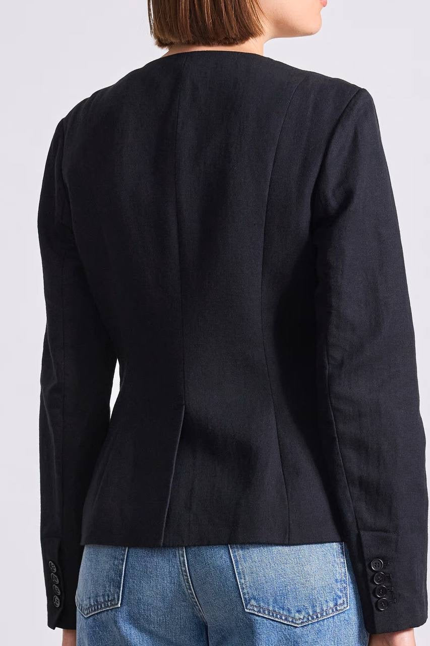 AA Button Up Vest Top | Asma V-neck Jacket | Linen-Cotton set