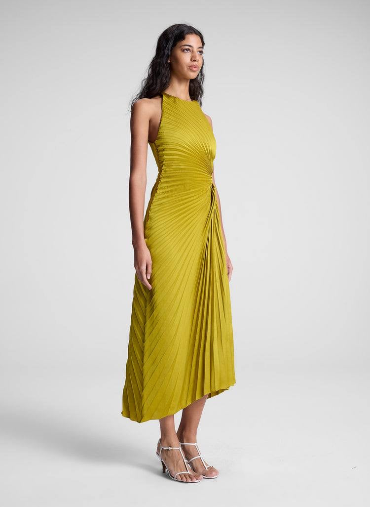 3 Colors! ALC Reagan Asymmetric Pleated Midi Dress