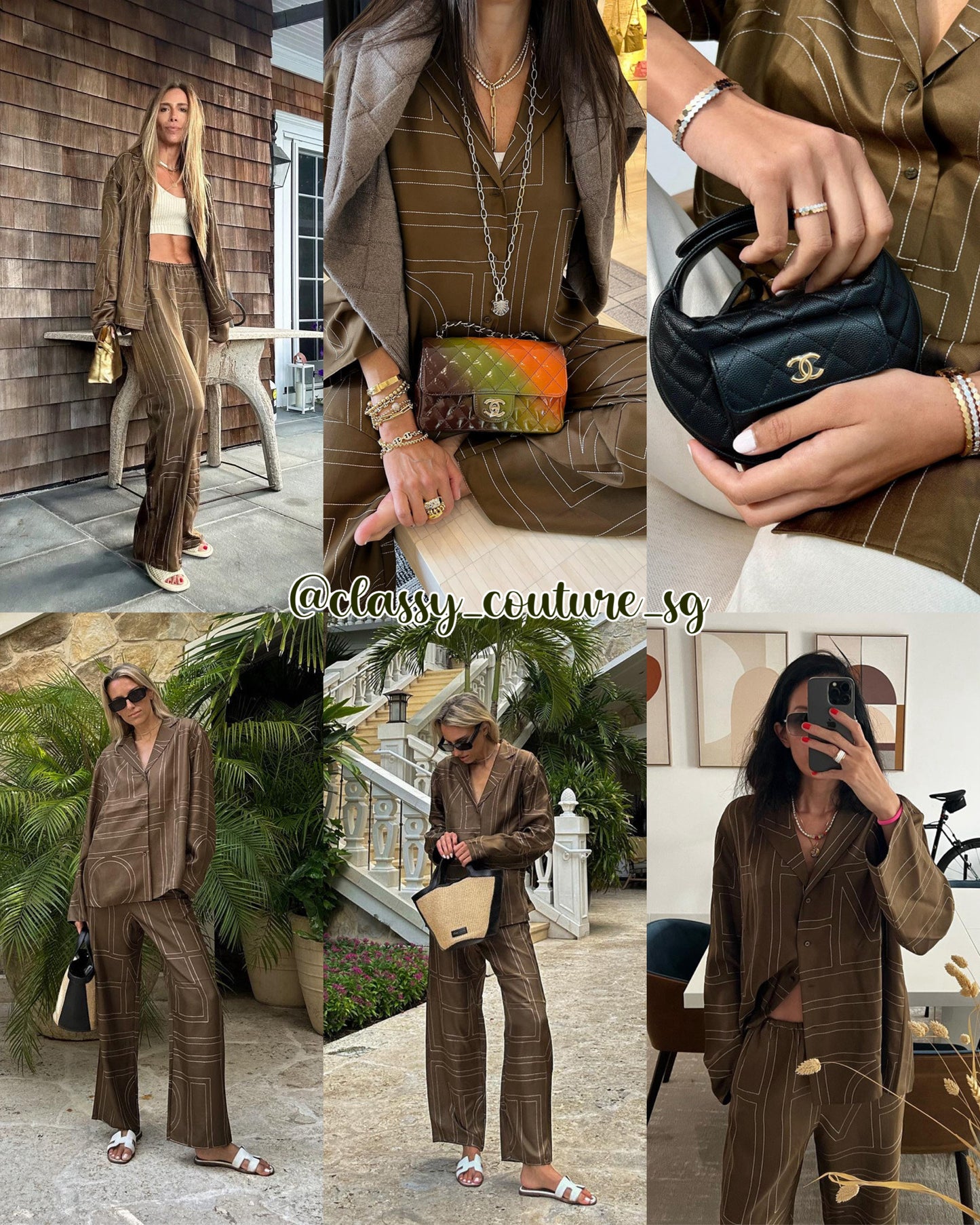 Tot Monogram Silk PJ Shirt Top | Shorts | Pants | Set