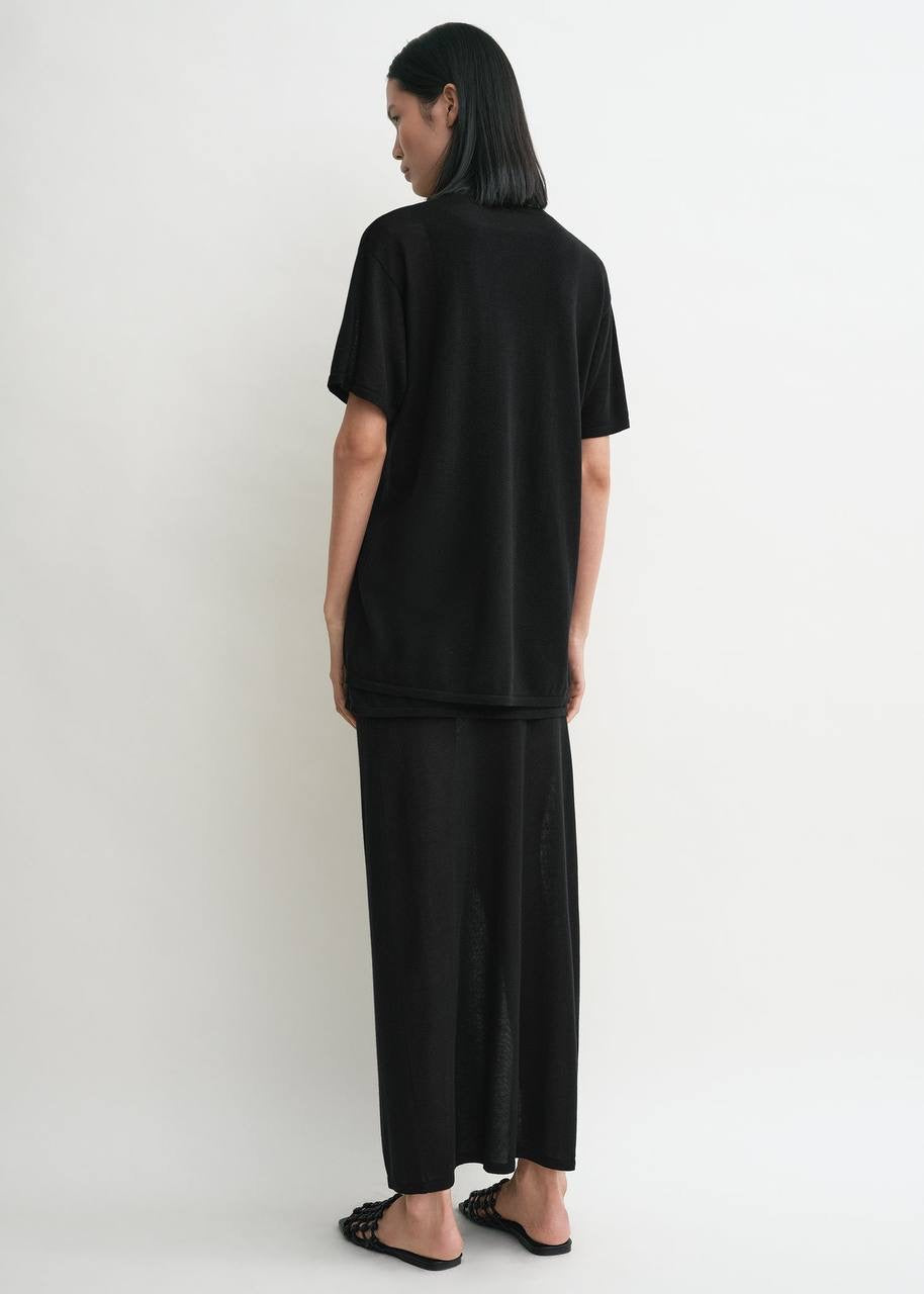 TOT Lyocell-Cashmere Oversized Tee Knit Long Shirt