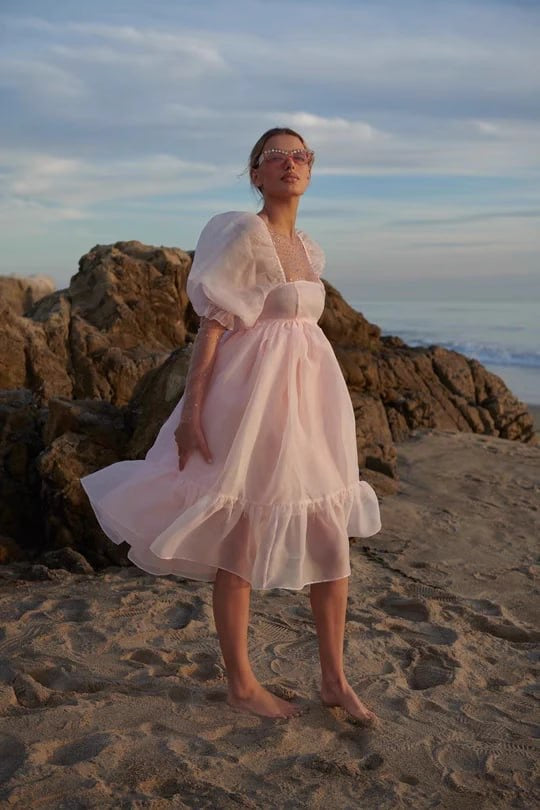 SK French Puff Midi Dress