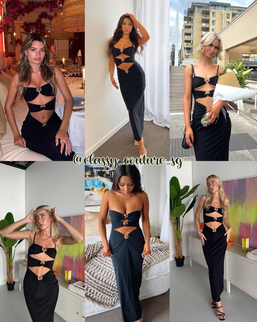 CE Pierced Orbit Column Midi Dress