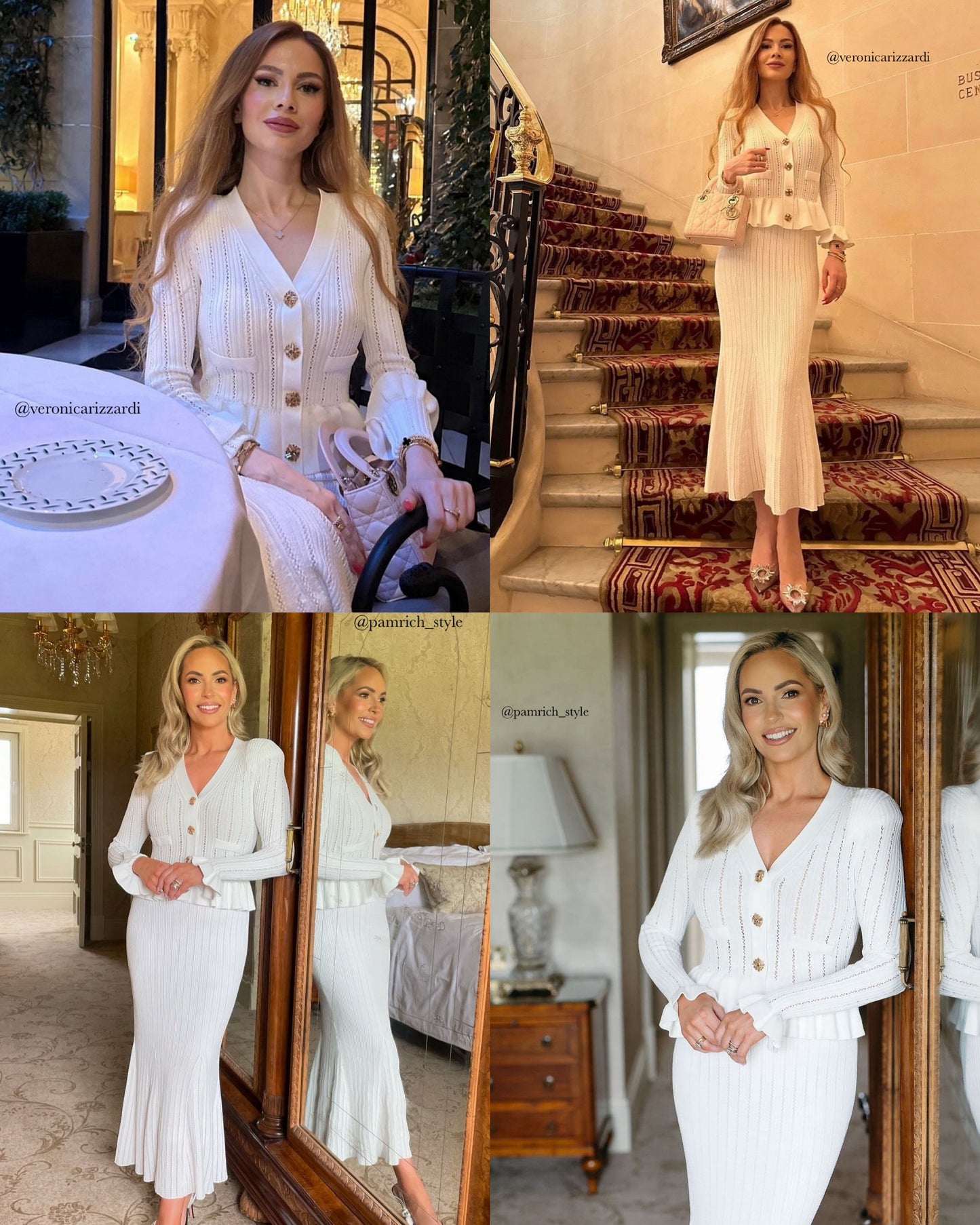 SP White Knit Peplum Mini | Midi Dress