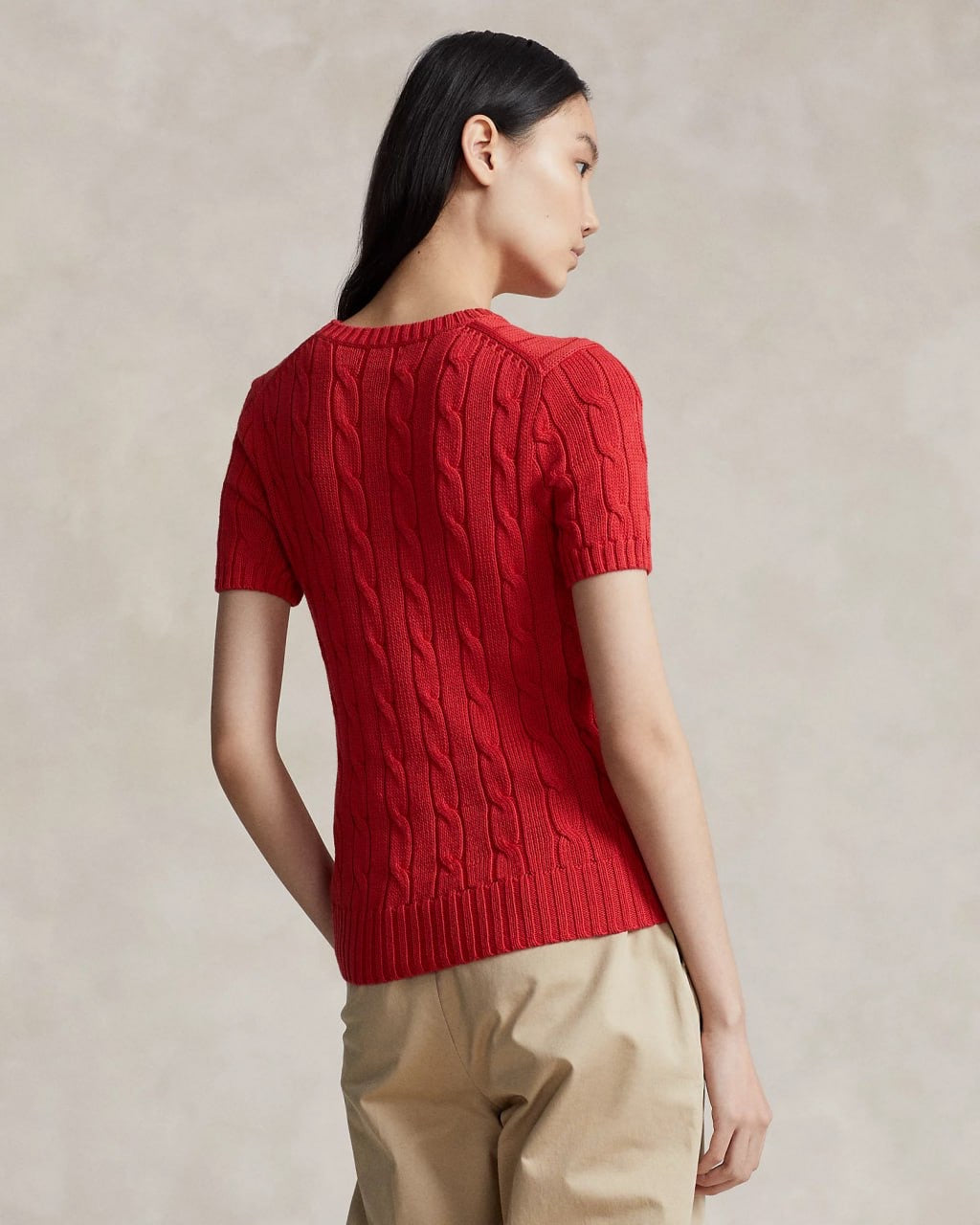 (PART 1/2) RL Cable Knit Short Sleeve Jumper | Crew Neck Shirt with Pocket