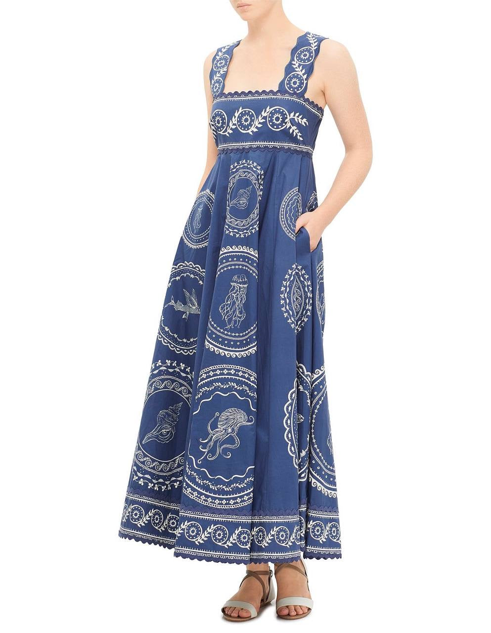 ALM Oceane Summer Cotton Midi Dress Sundress