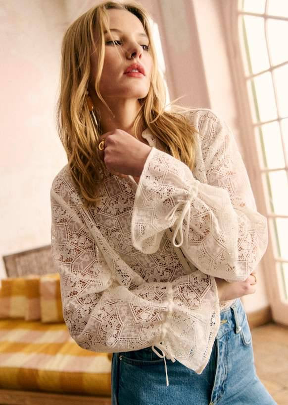 SZ Faria Sheer Lace Long Sleeved Shirt