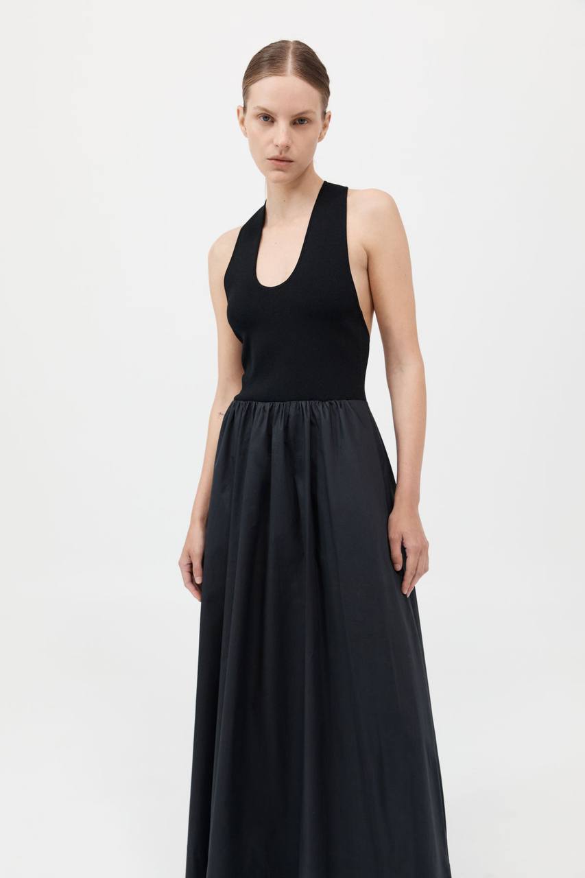 SA Plunge Neck Midi Maxi Dress