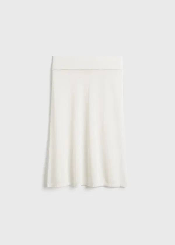 Tot Short Lyocell-Cashmere Fine Knit Mini-Midi Skirt