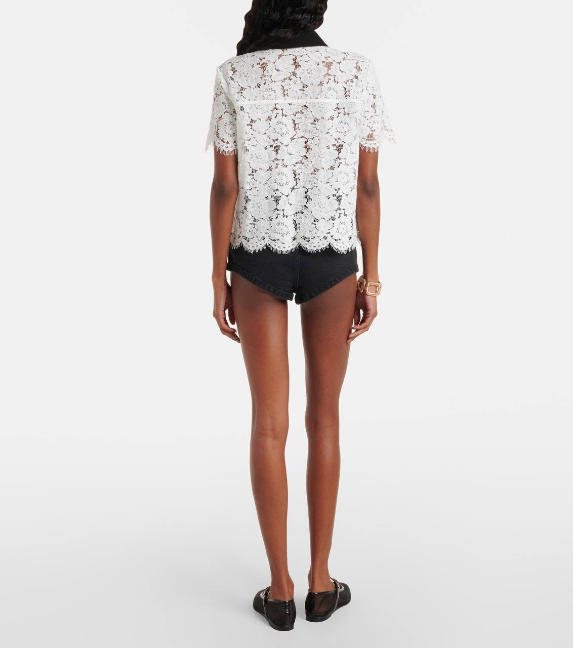 SP Lace Contrast Collar Shirt