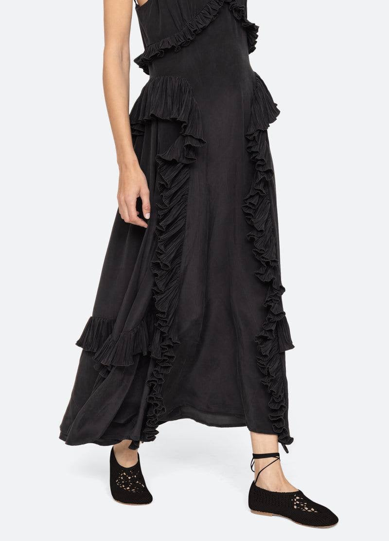 SE Delilah Chiffon Ruffle Midi Maxi Dress