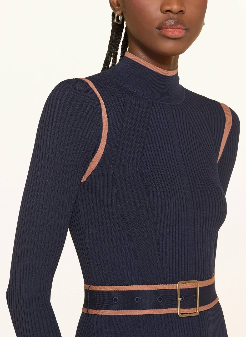 RS Ella Colour Block Jumper Belted Midi Dress