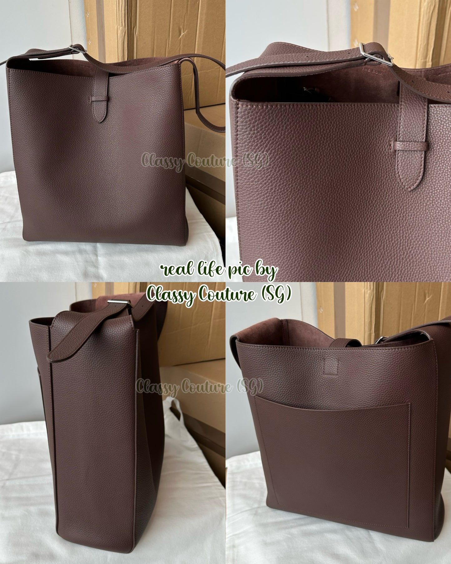 3 Colours! TR Blake Grained Calfskin Leather Bag