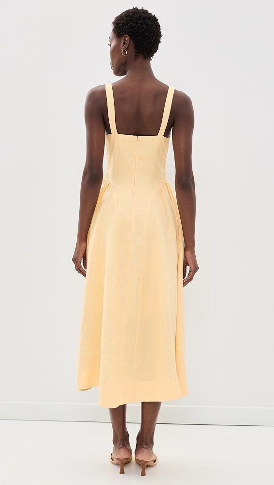 5 Colors! Ref Birdie Linen Midi Dress