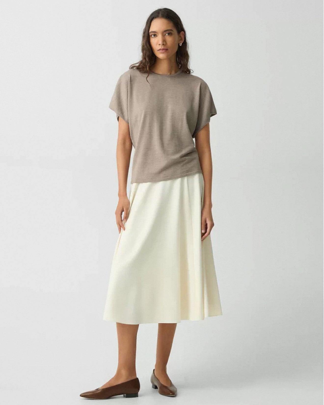 TH Full Circle Midi Skirt in Crepe