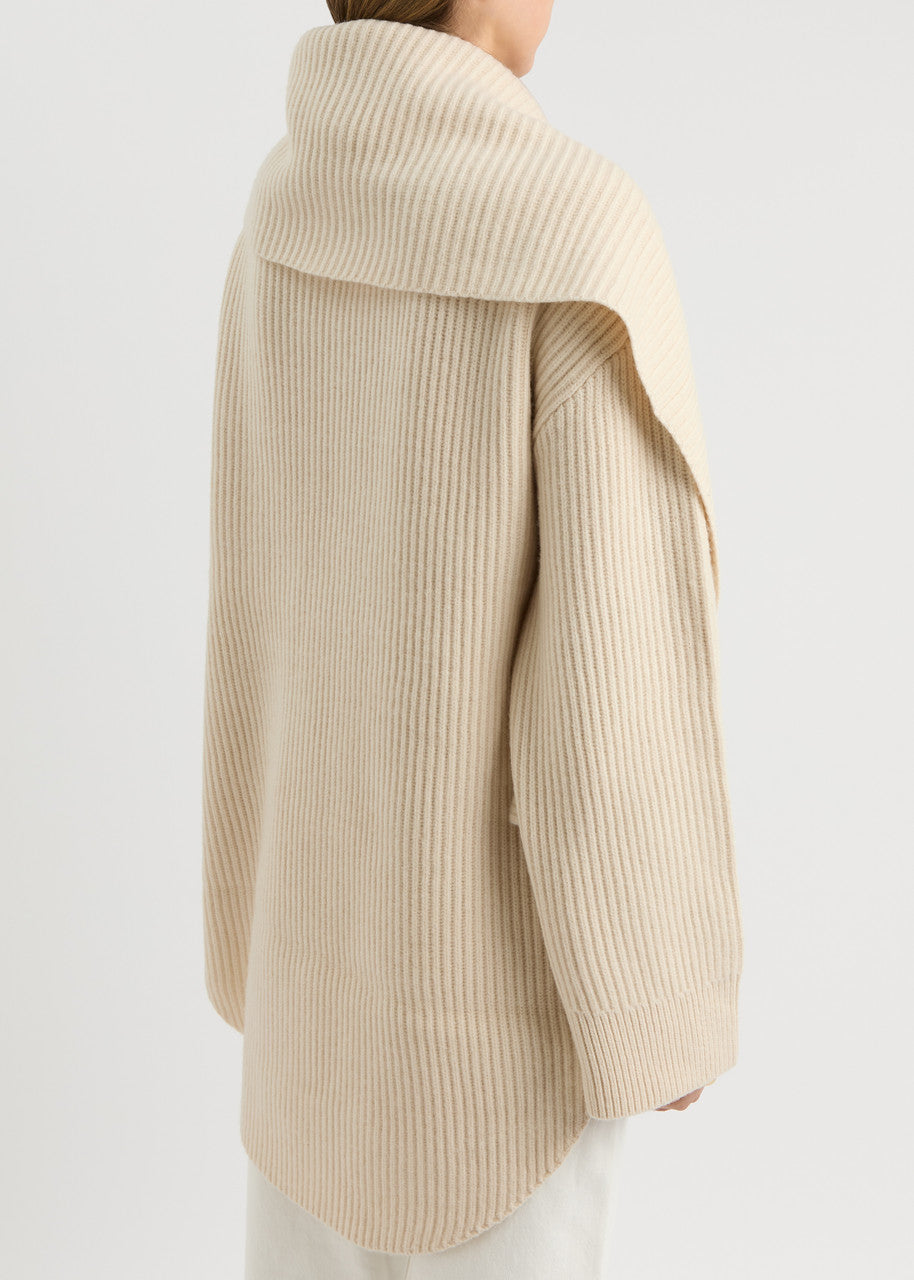 Tot Long Scarf Knit Oversized Wool Sweater