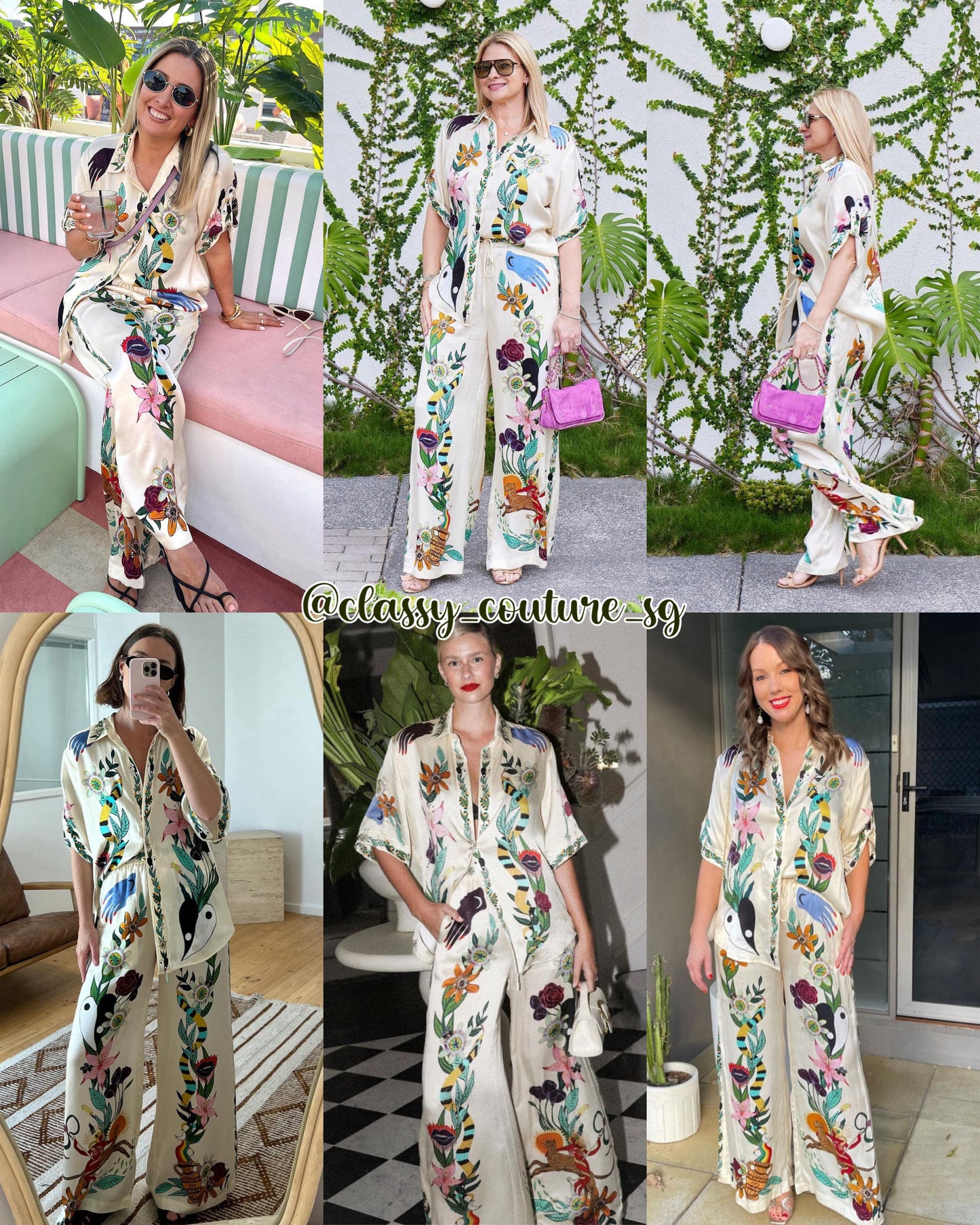 ALM Meagan Oversized Silk Shirt | Pants | Set