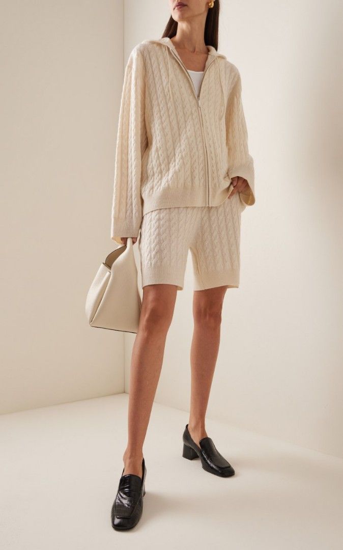 Tot Bevy Cable Knit Wool-Cashmere Hoodie Jacket