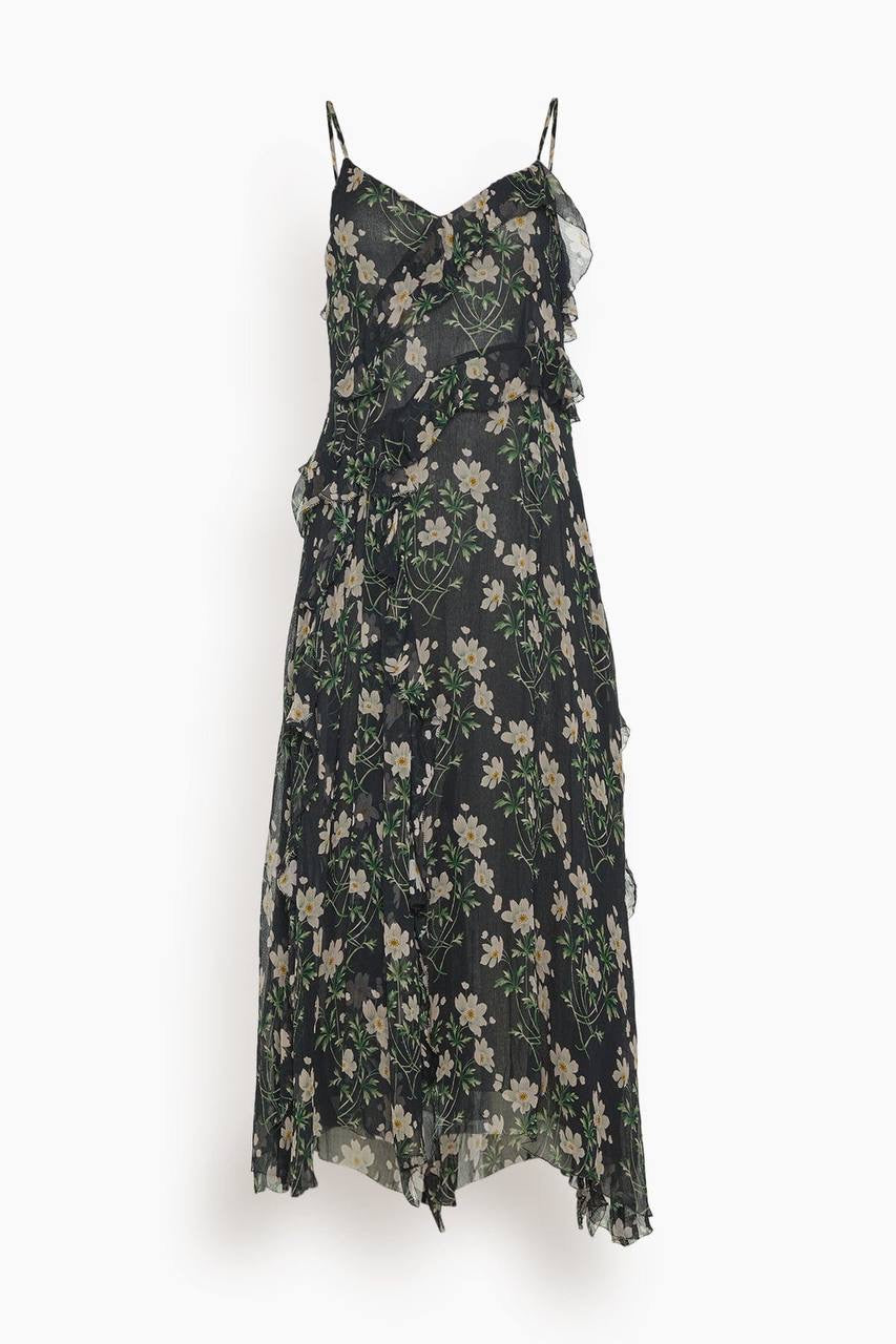 SE Elizabeth Floral Ruffle Strappy Midi Dress