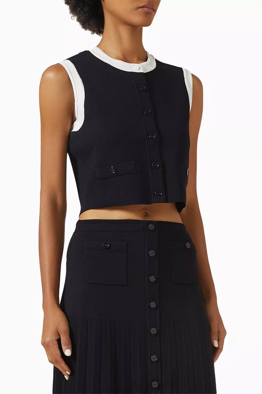 SD Ocean Two Tone Cropped Knit Top | Oceane Midi Skirt | Viscose-Blend Set