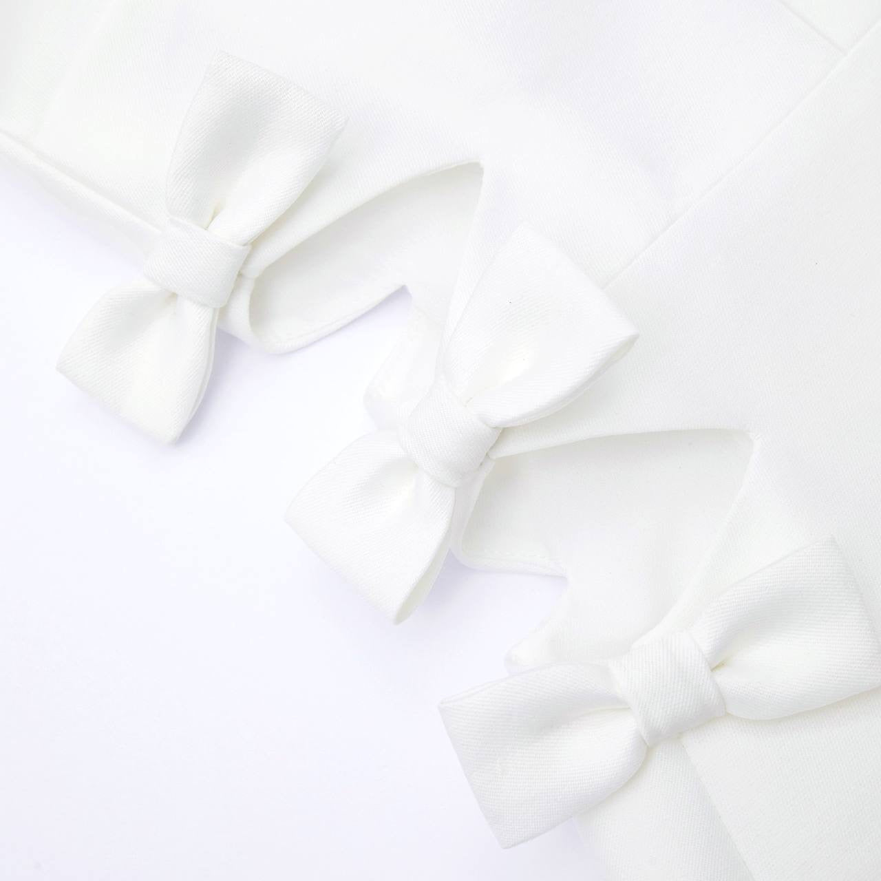 SP White Bow Taffeta Mini Dress