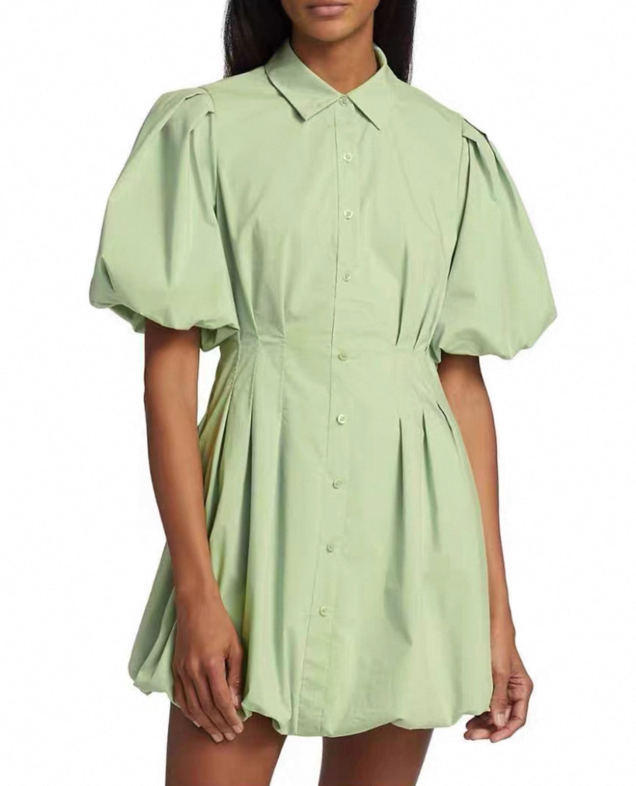 SALE! Sim Cleo Balloon Cotton-Blend Mini Dress