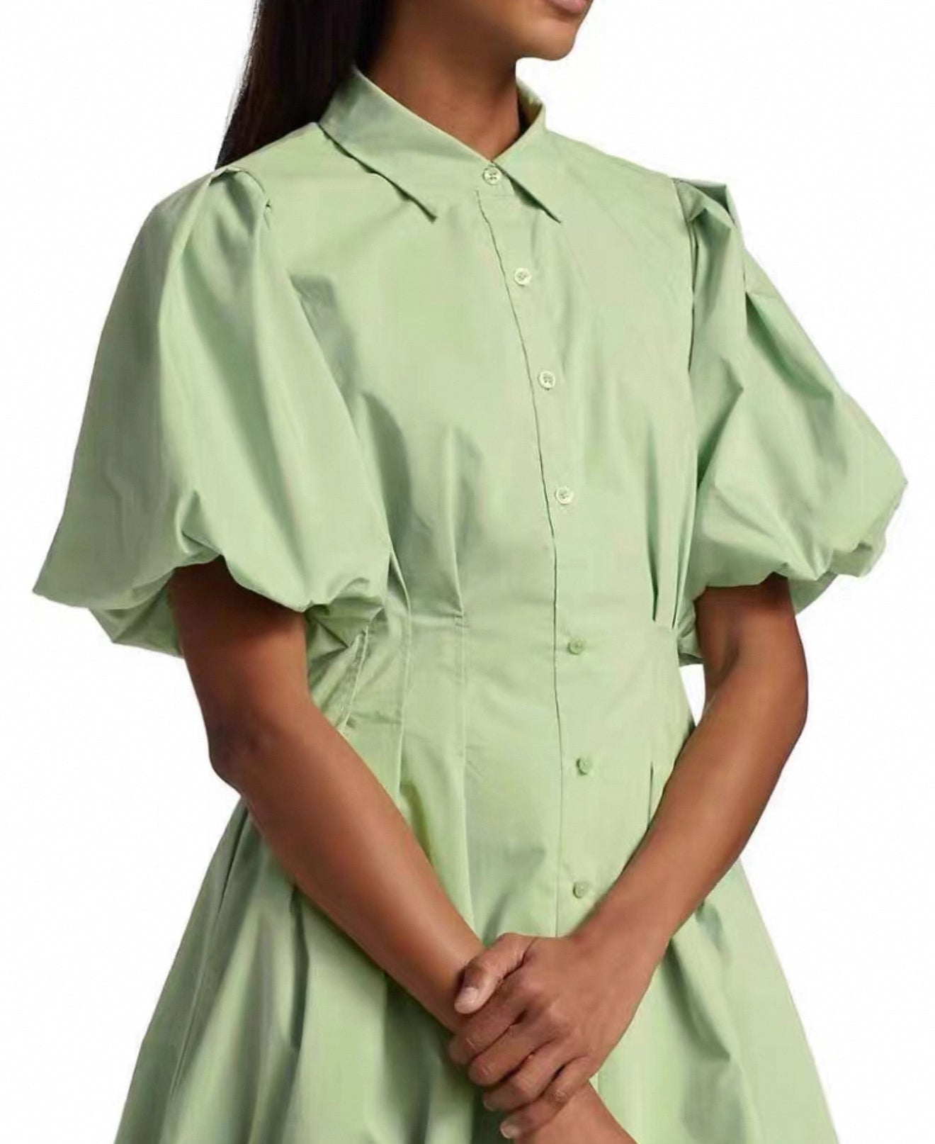 SALE! Sim Cleo Balloon Cotton-Blend Mini Dress