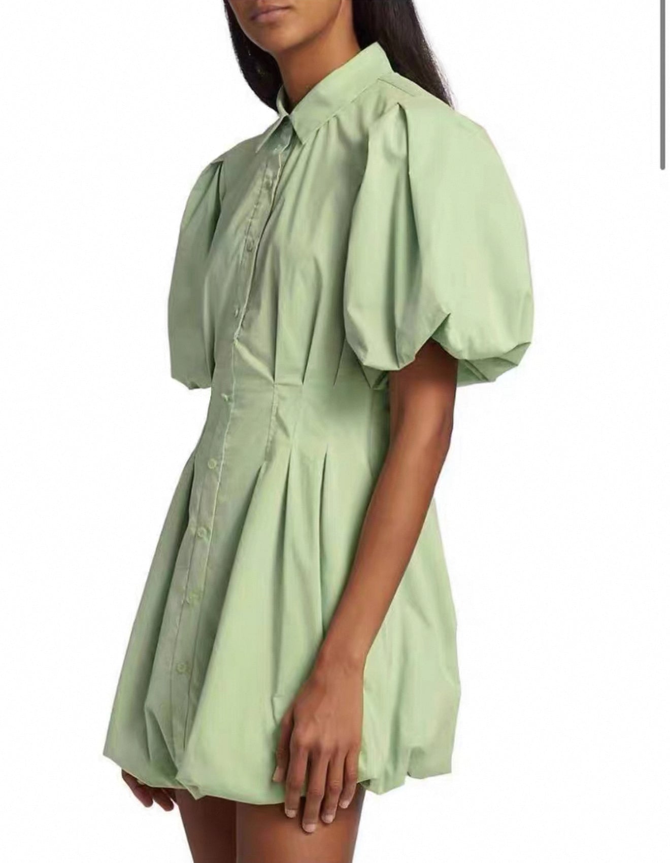 SALE! Sim Cleo Balloon Cotton-Blend Mini Dress