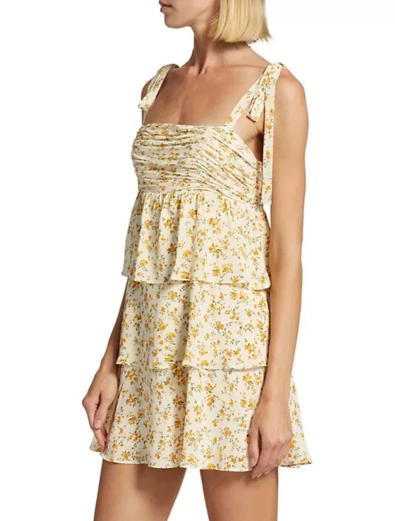 Ref Avni Tiered Babydoll Viscose Mini Dress