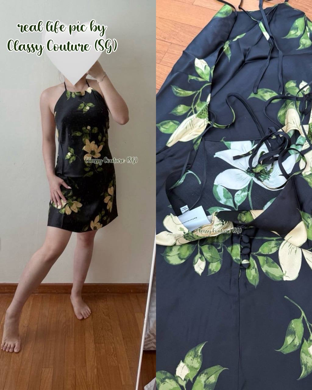 Ref Jennis Halter Silk Mini Dress in Mood For Love