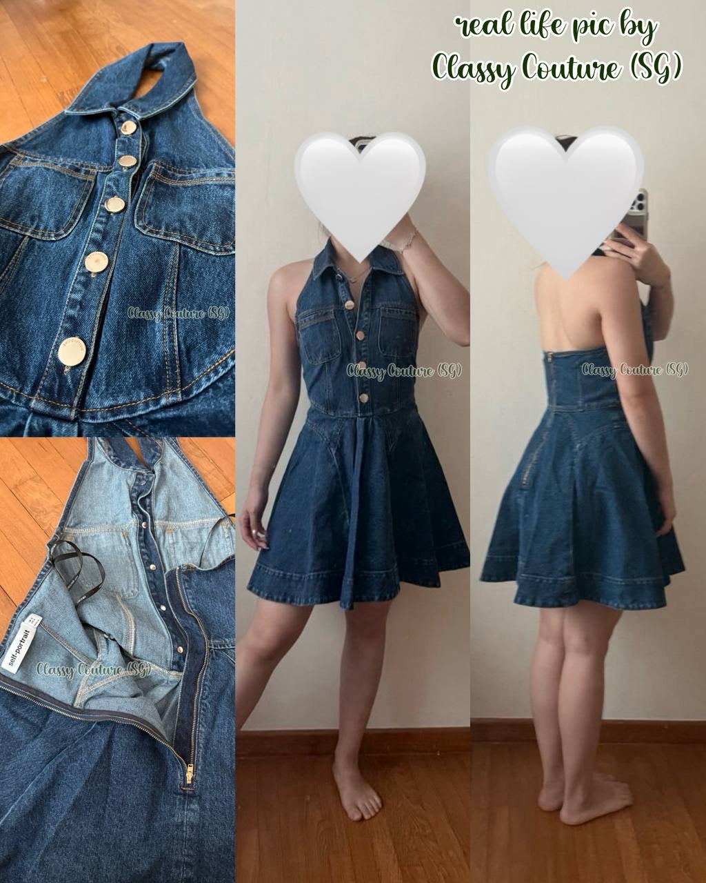 SP Denim Sleeveless Flared Mini Dress Jisoo