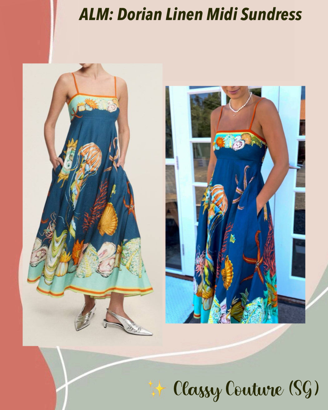 ALM Dorian Linen Midi Dress Sundress