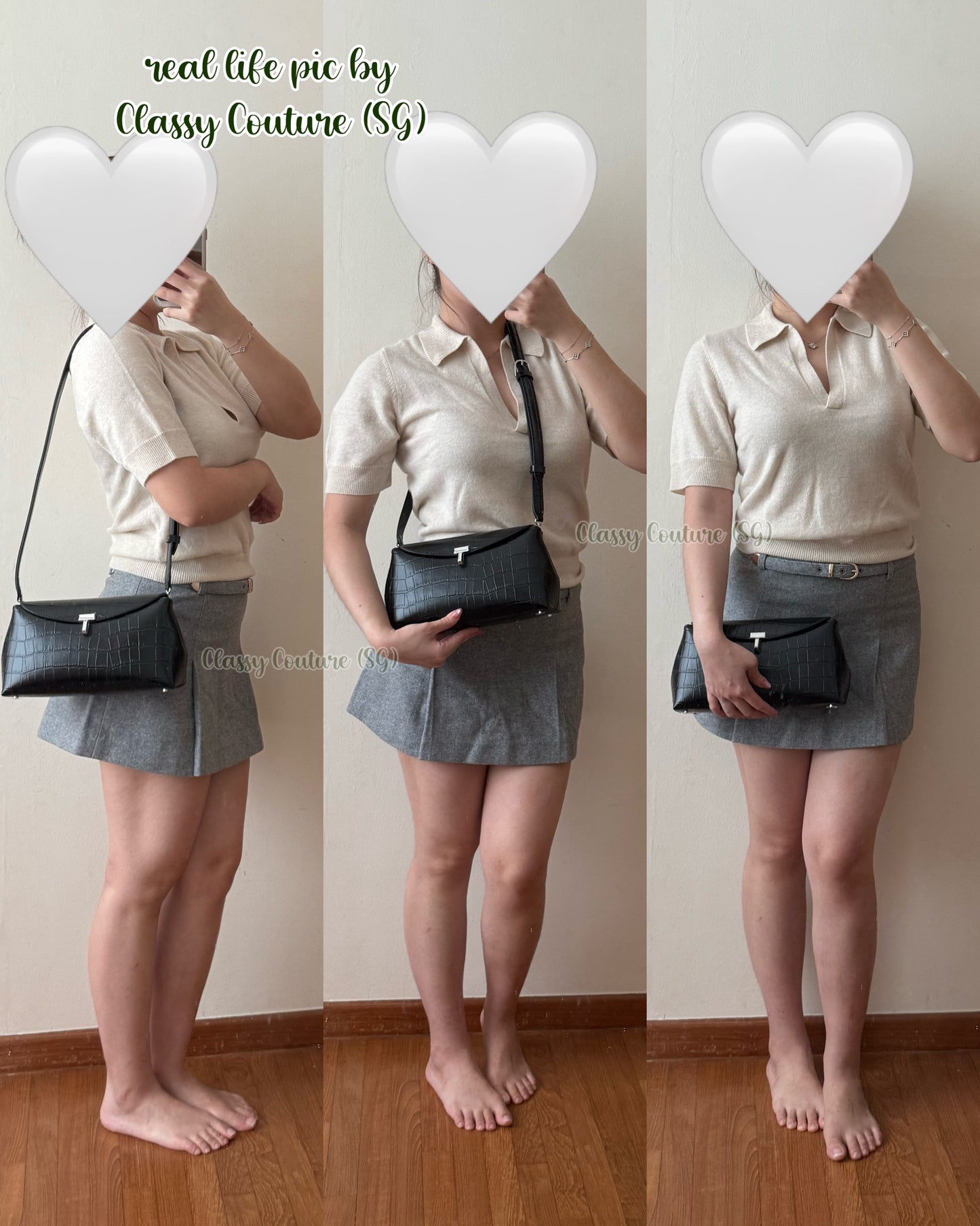 Tot T-Lock crocodile-effect leather clutch bag