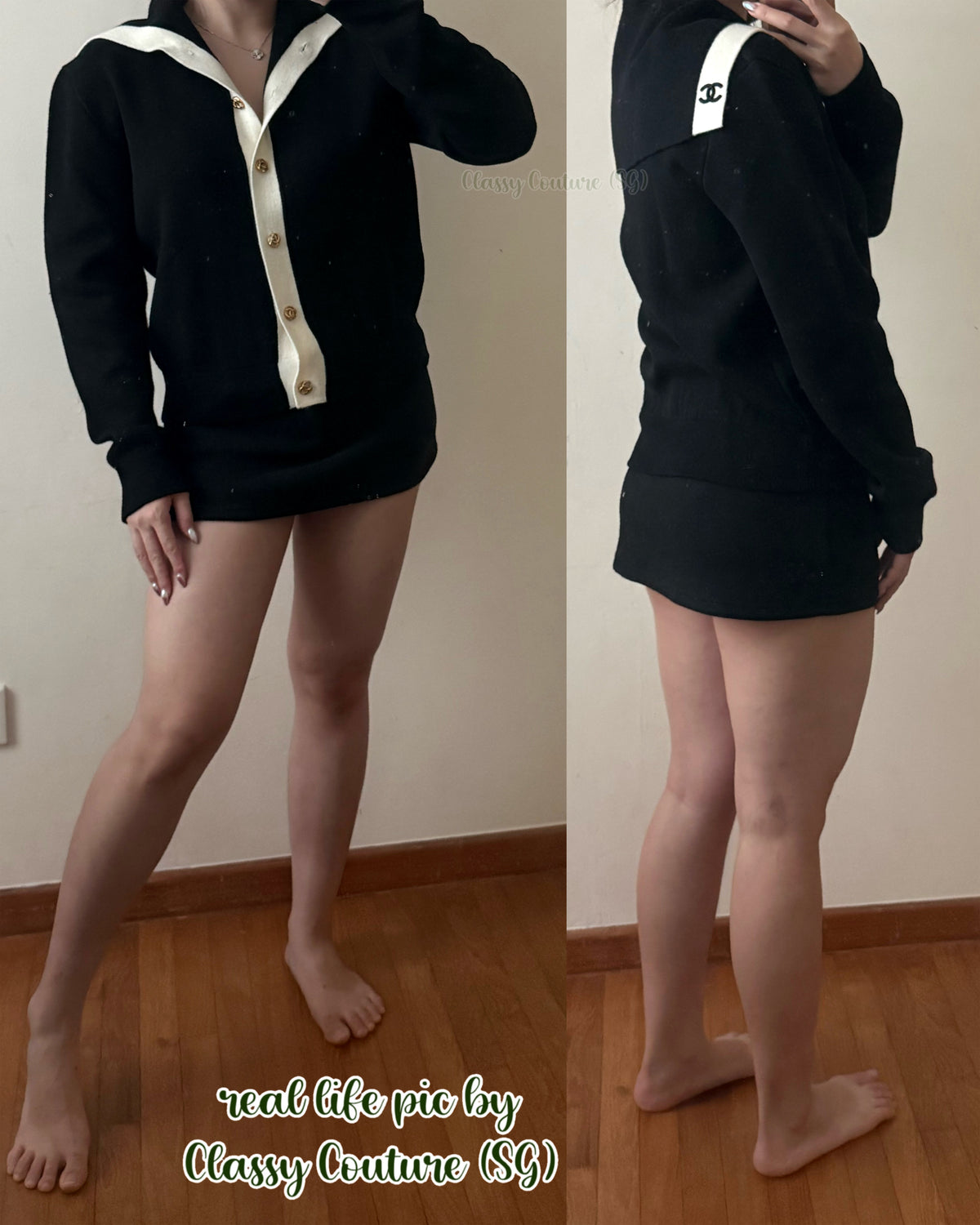 Unisex! Wool Contrast Sailor Cardigan