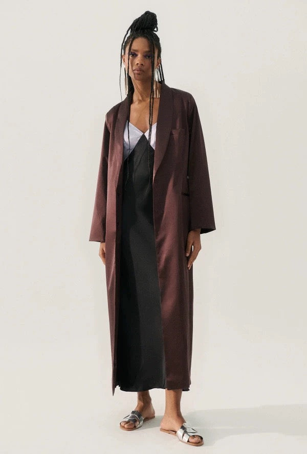 SALE! SL Deco Rouleau Silk Midi Maxi Dress in Lavender/Black