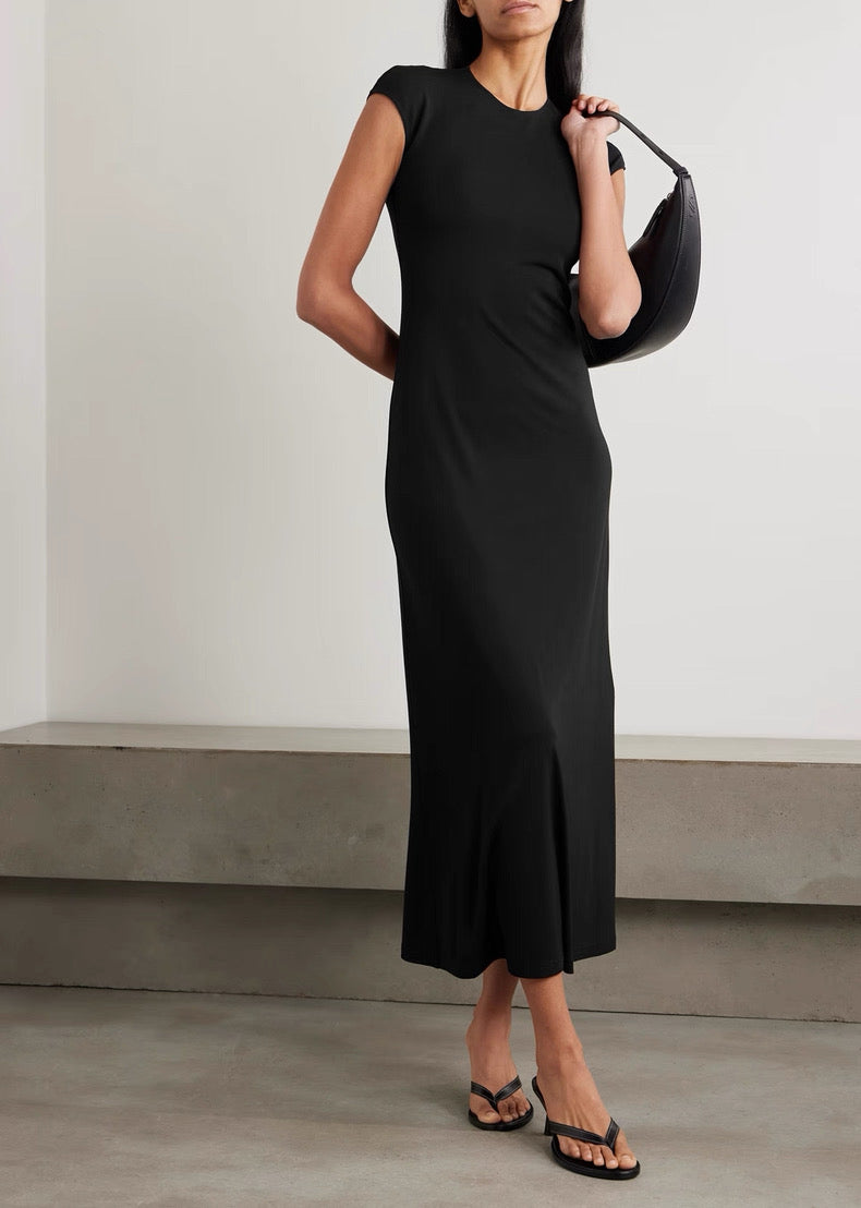 Tot Everyday Round Neck Jersey Midi Maxi Dress
