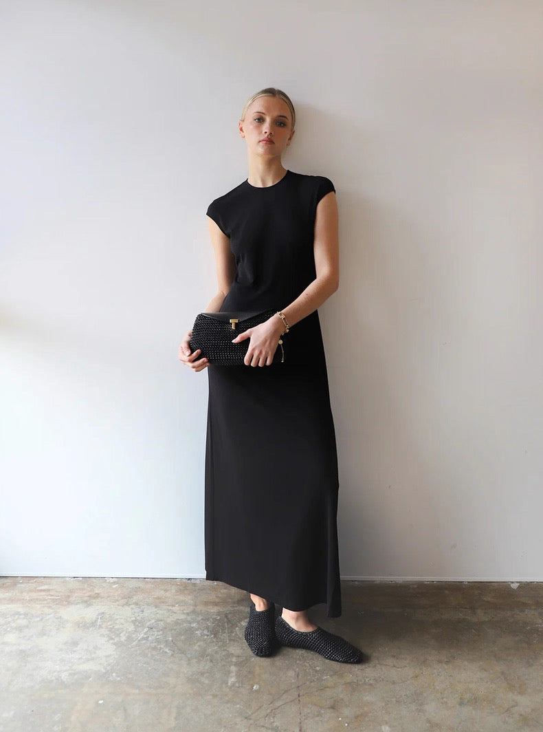 Tot Everyday Round Neck Jersey Midi Maxi Dress