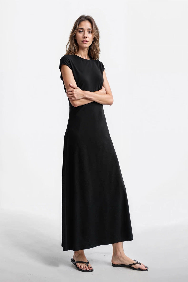 Tot Everyday Round Neck Jersey Midi Maxi Dress