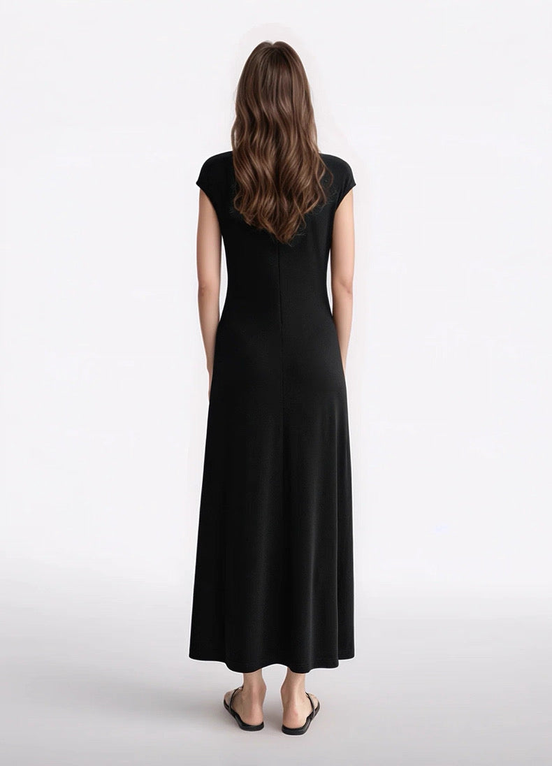 Tot Everyday Round Neck Jersey Midi Maxi Dress