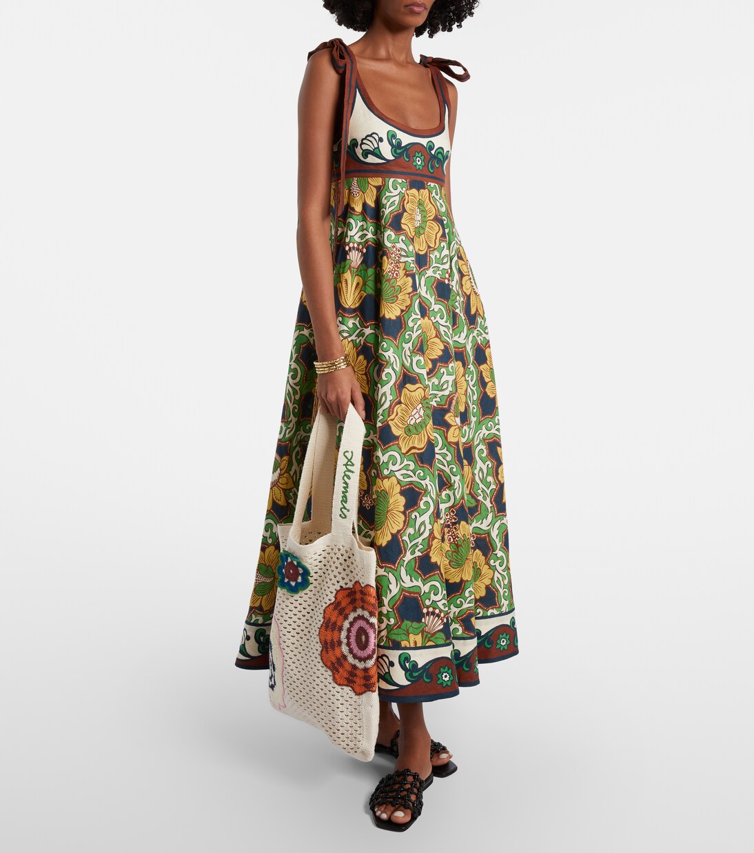 ALM Liana Ballet Linen Midi Dress Sundress