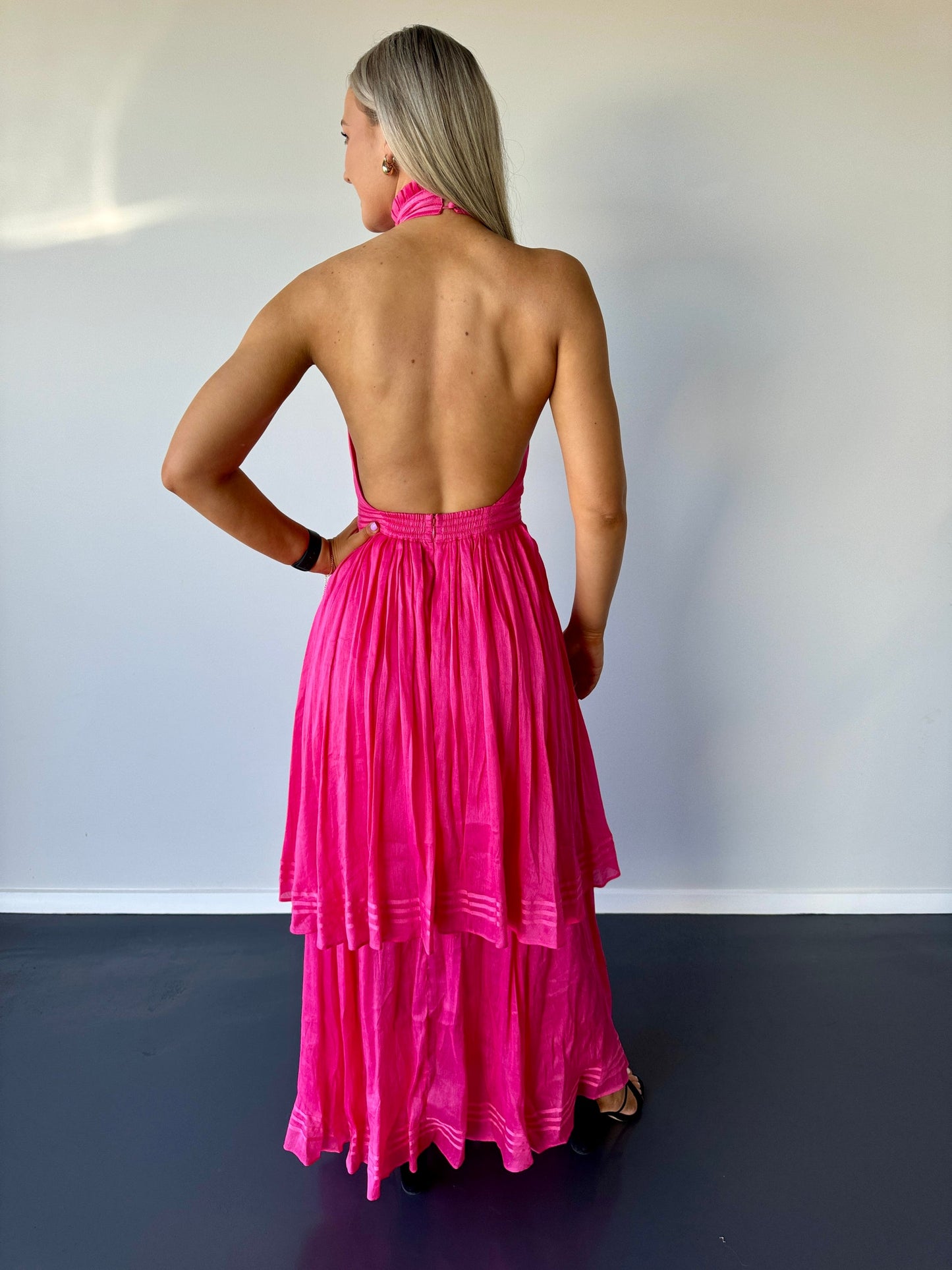 AJ Bungalow Sienna Silk-Blend Maxi Dress
