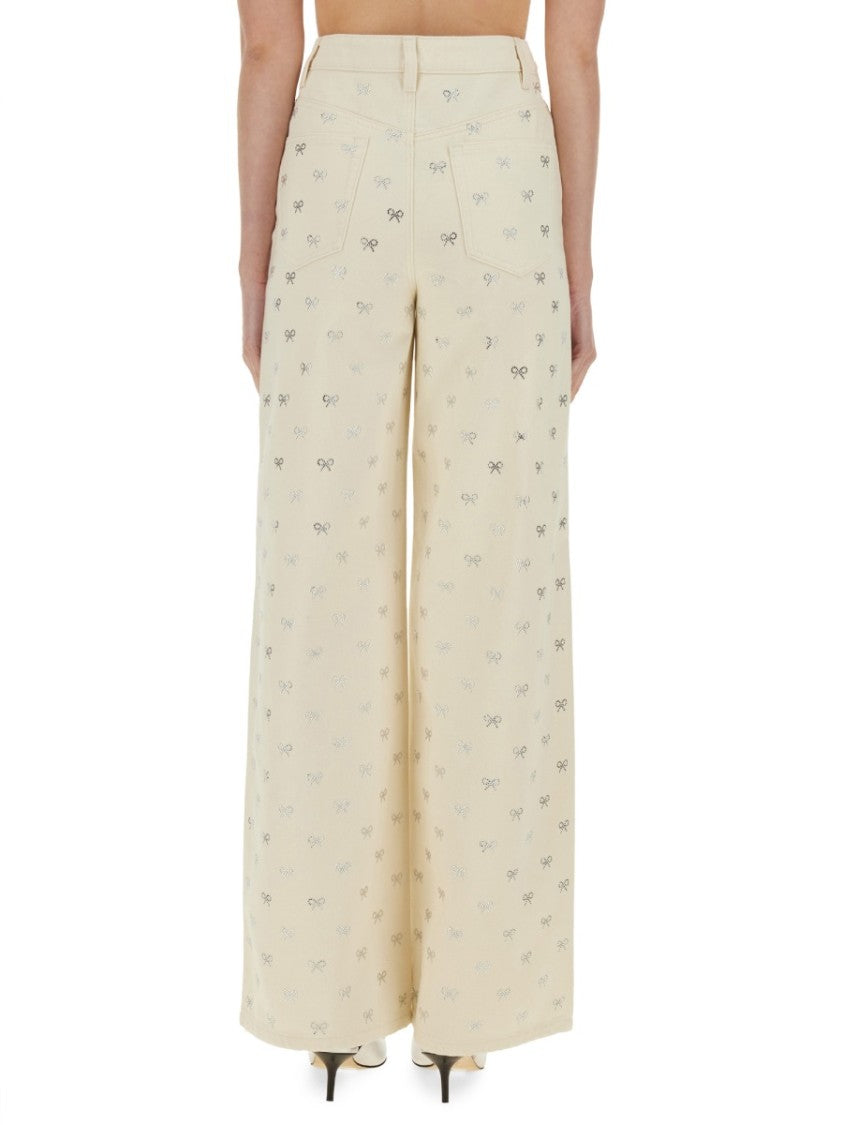 SP Cream Denim Diamante Bow Jeans