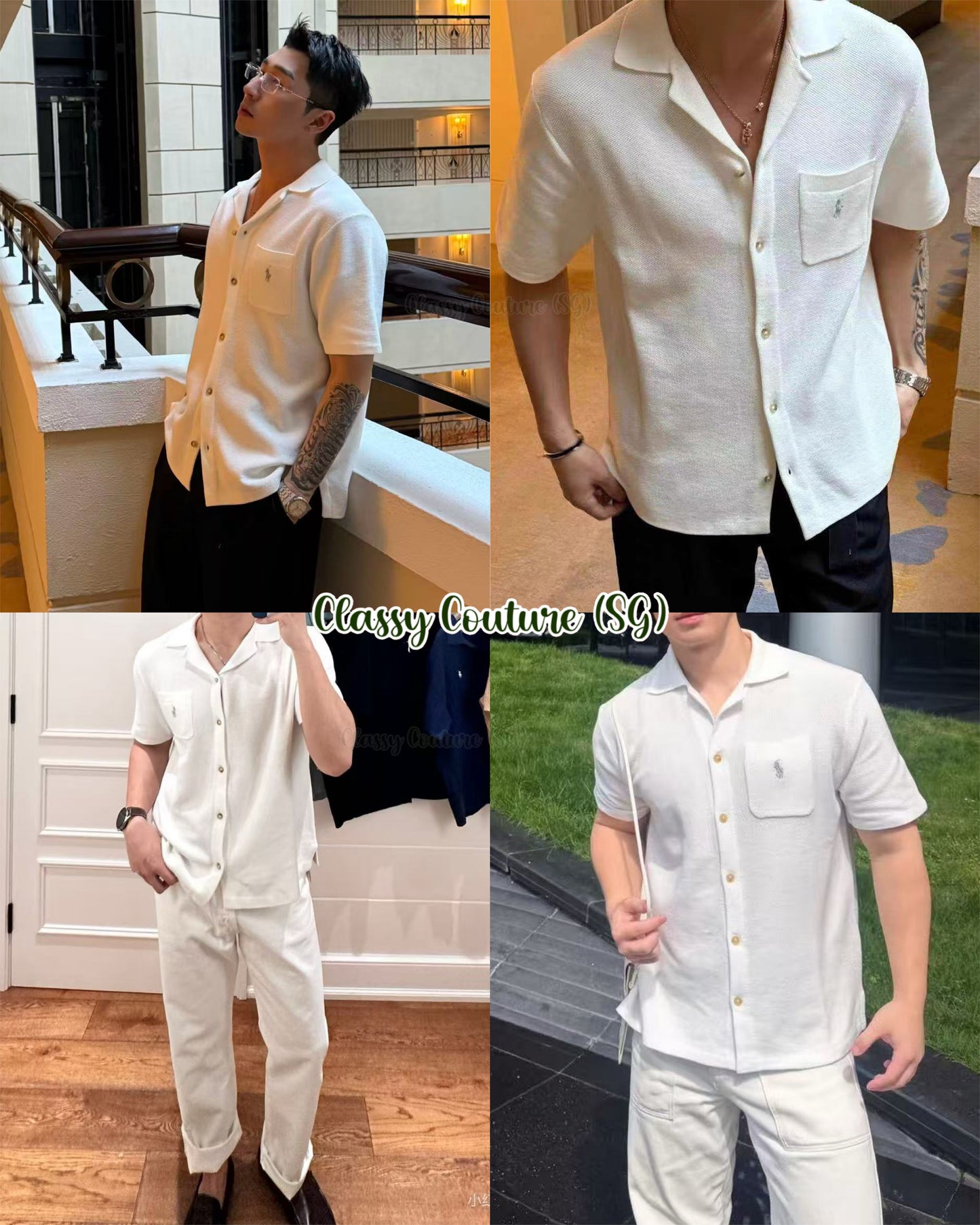 RL Men’s Mesh-Knit Cotton Short Sleeve Cardigan Shirt