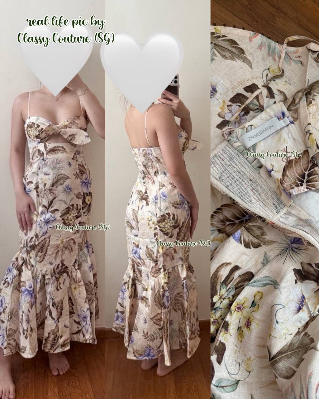 SALE! 050ZM Tie-Front Mermaid Linen Midi Dress