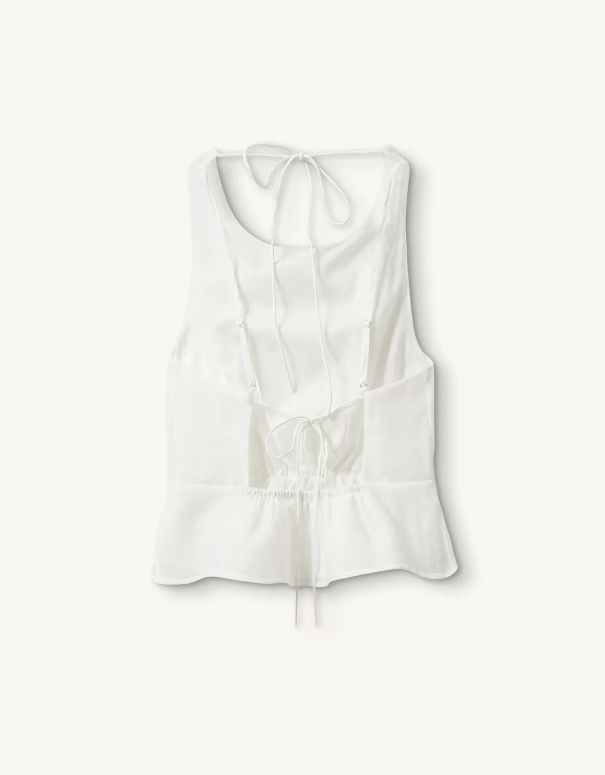 Thetis Halter Tie-back Peplum Top | Maxi Dress Gown in White Chiffon